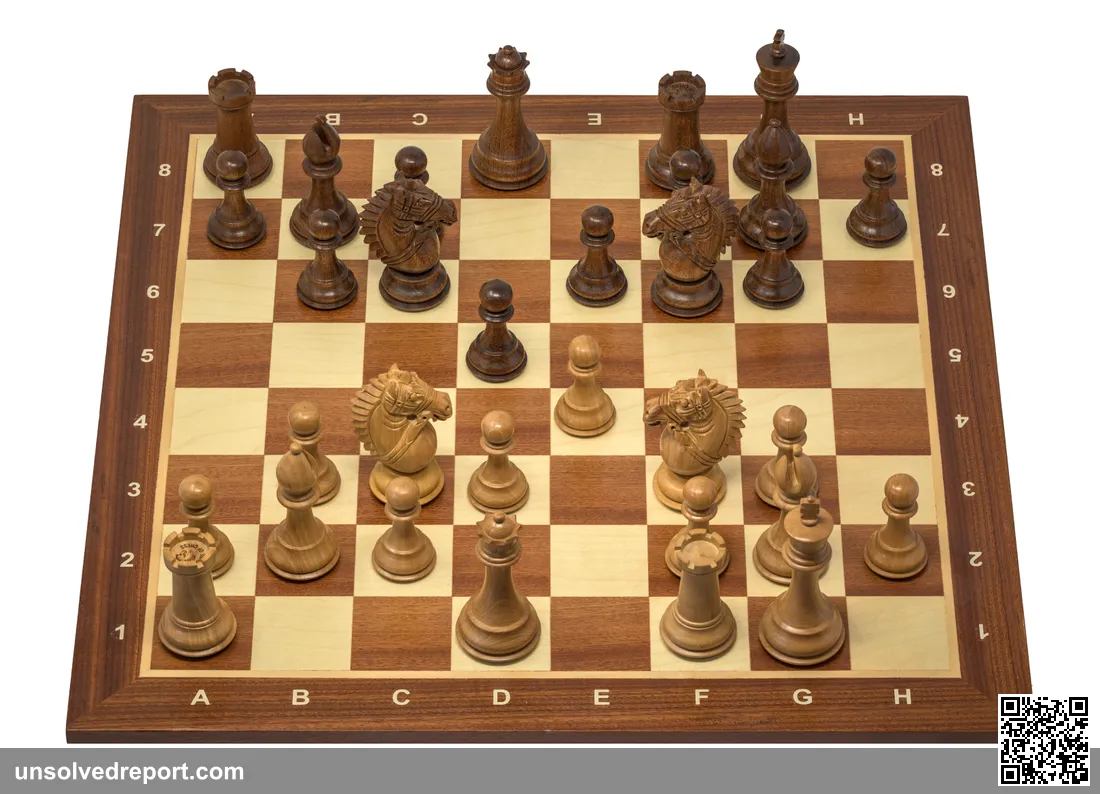 Mid-game chess position showing the Modern Fianchetto Setup, an example of the complex positional strategies explored by AI chess engines like AlphaZero