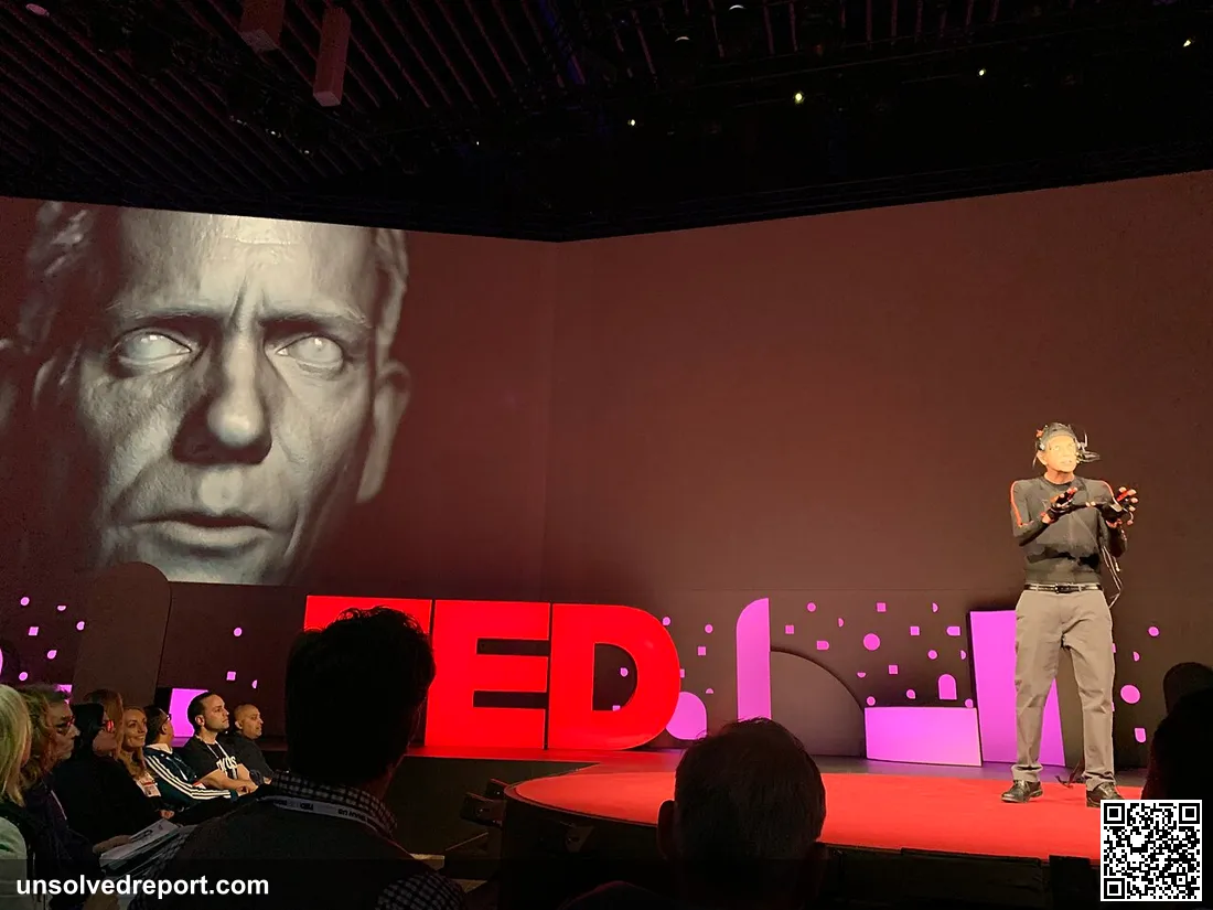 This shows DigiDoug, a deepfake created by Doug Roble debuted at his TED talk in 2019.