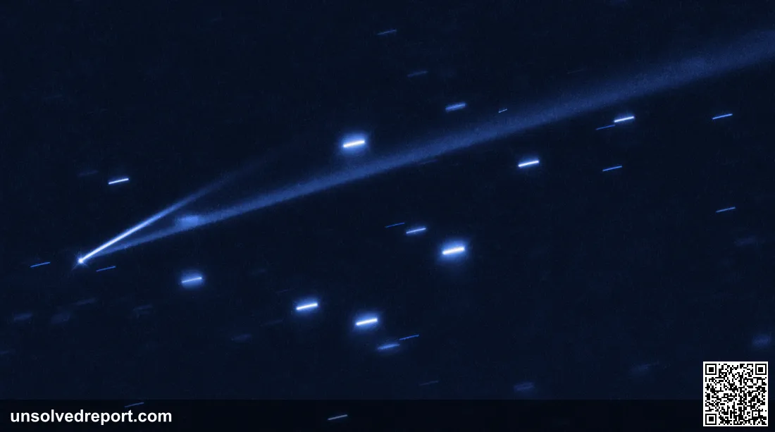 Asteroid 6478 Gault imaged by the NASA/ESA Hubble Space Telescope, showing two narrow comet-like dust tails streaming behind the asteroid.