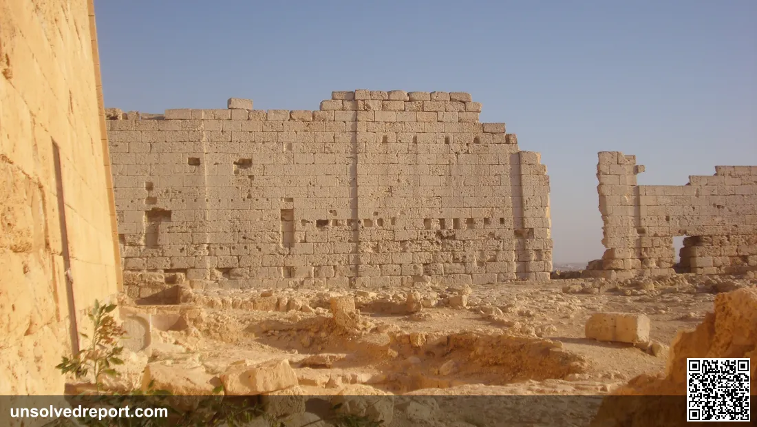 Interior view looking south inside the ruins of the Osiris Temple at Taposiris Magna, Egypt, showing the excavation site where over 2,600 Ptolemaic-era artifacts have been recovered.