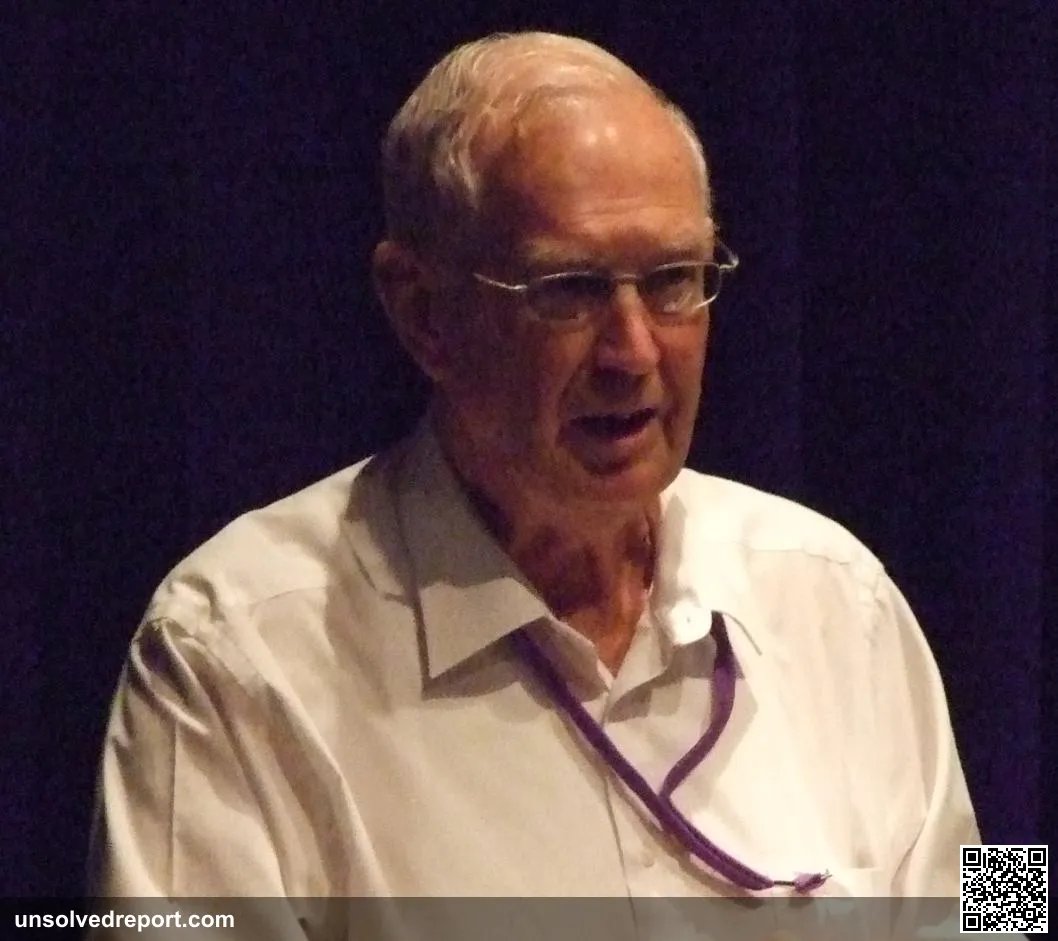 Glen Hill speaking at TAM London. Hill is the son of of Elsie Wright, one of the girls that photographed the Cottingley…