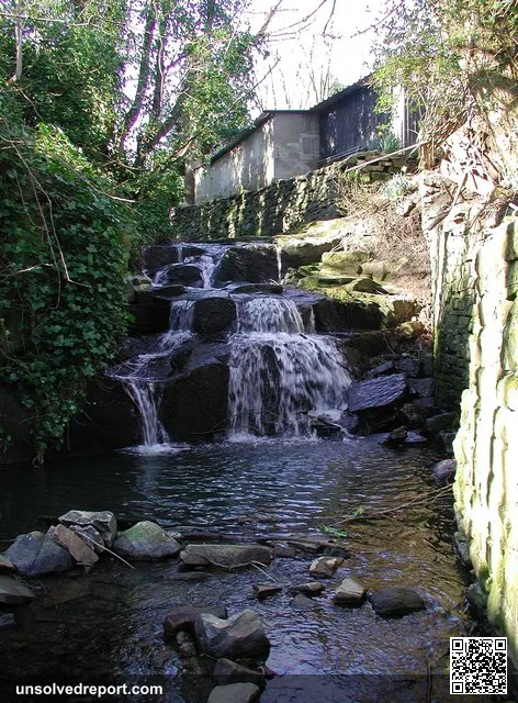 Cottingley Beck waterfall, where two young girls, Frances Griffiths and Elsie Wright, claimed to have taken a photograp…