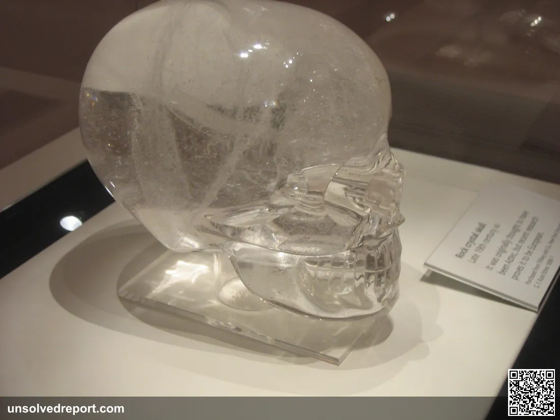 The Mitchell-Hedges crystal skull, a famous and controversial quartz skull artifact.