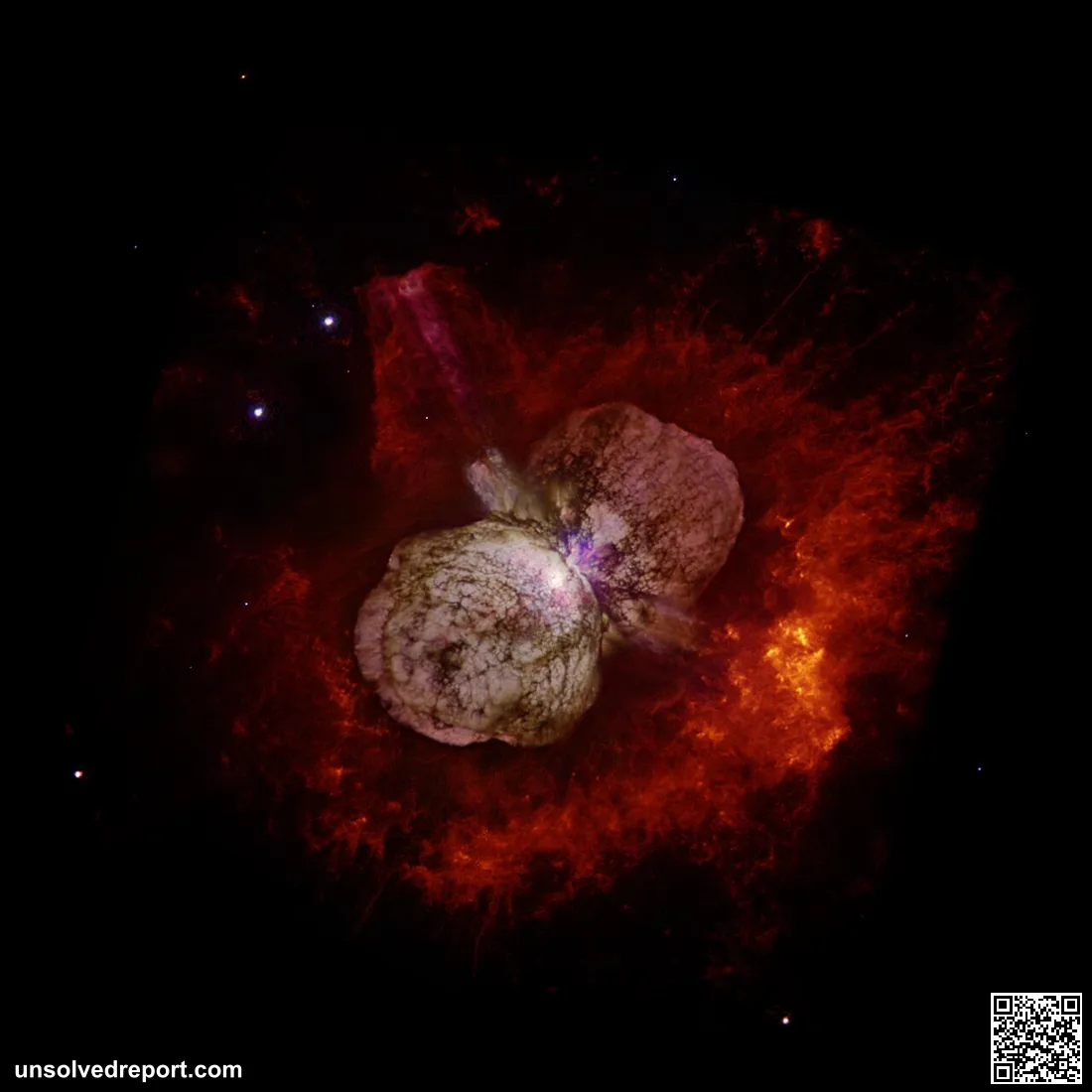 A huge, billowing pair of gas and dust clouds are captured in this stunning NASA Hubble Space Telescope image of the su…