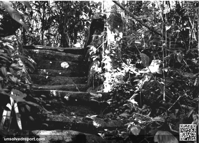 Ruins in the forest near the Goenoeng Manik rubber- and tea plantation at Lampegan