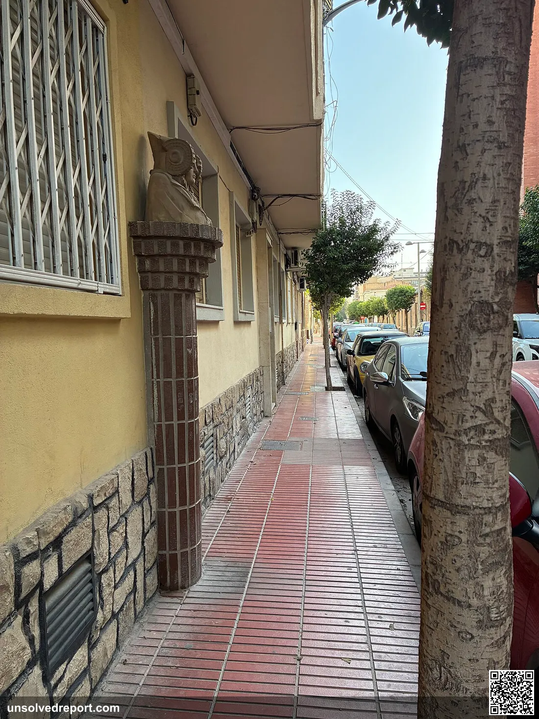 Bust of the Lady of Elche on Elche Street in San Vicente del Raspeig, Alicante province, Spain.