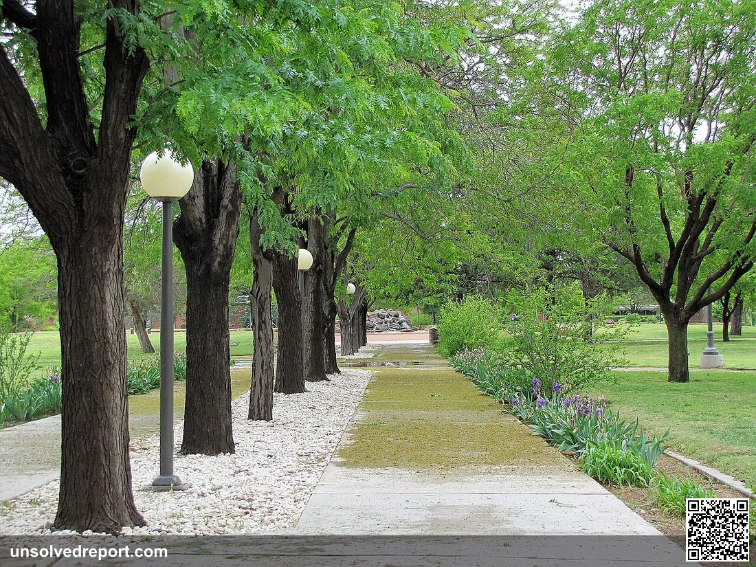 Walkway outside Golden Library at Eastern New Mexico University