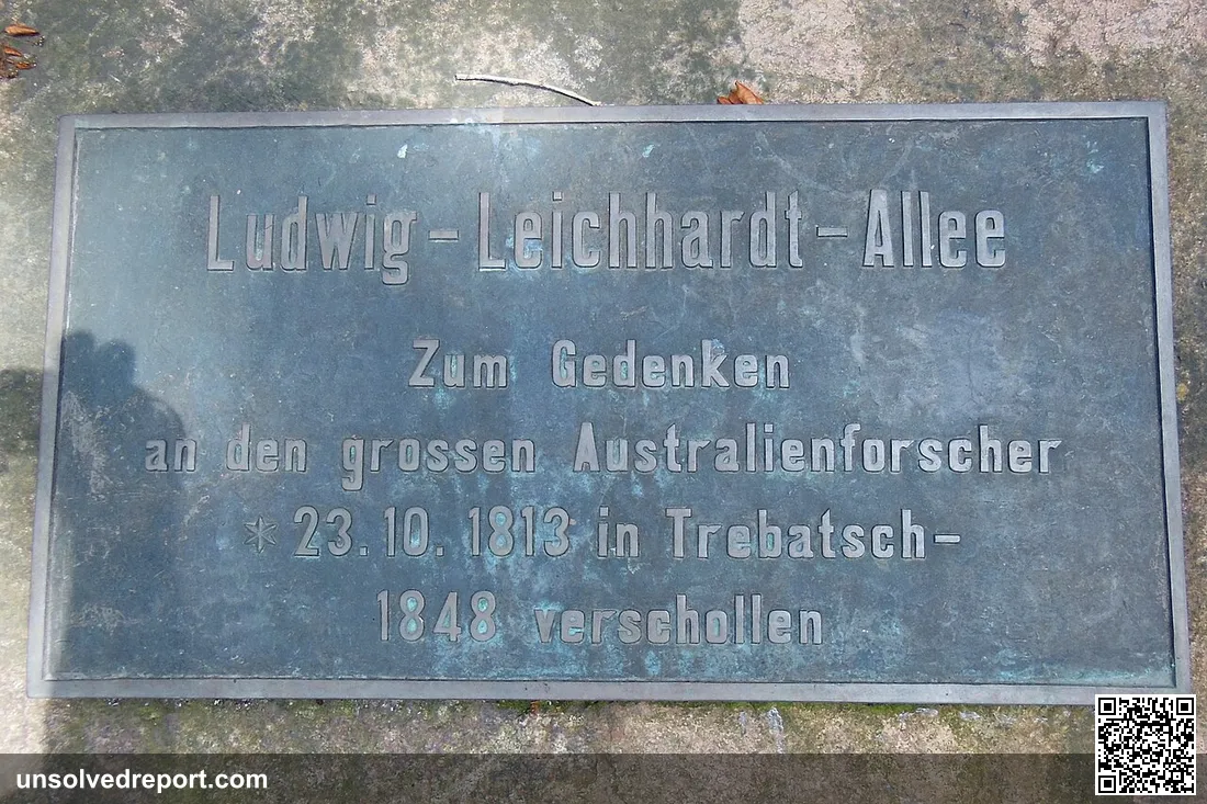 Ludwig-Leichhardt-Allee. In honour of the great explorer of Australia. 23.10.1813 in Trebatsch - 1848 lost