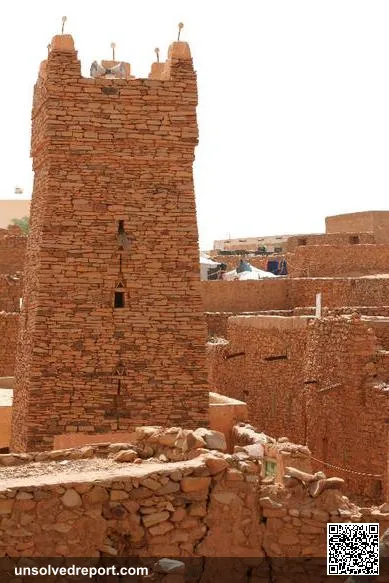 Le minaret carré de la mosquée dans le quartier vieux, MauritanieOld town, Chinguetti, Mauritania