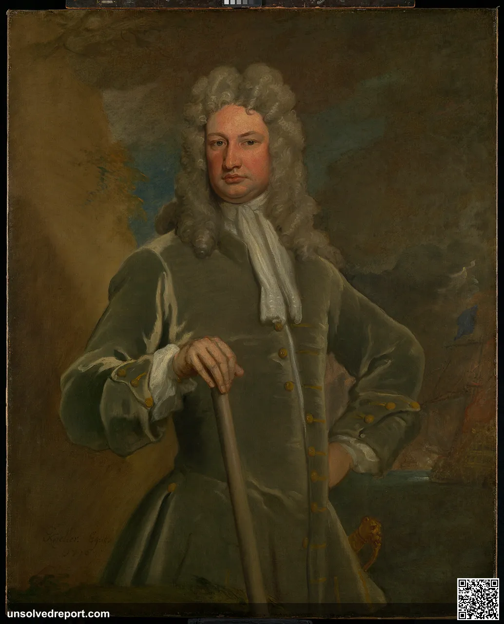 Sir Charles Wager (1666-1743) A three-quarter length portrait, showing Wager standing to right and facing slightly to t…