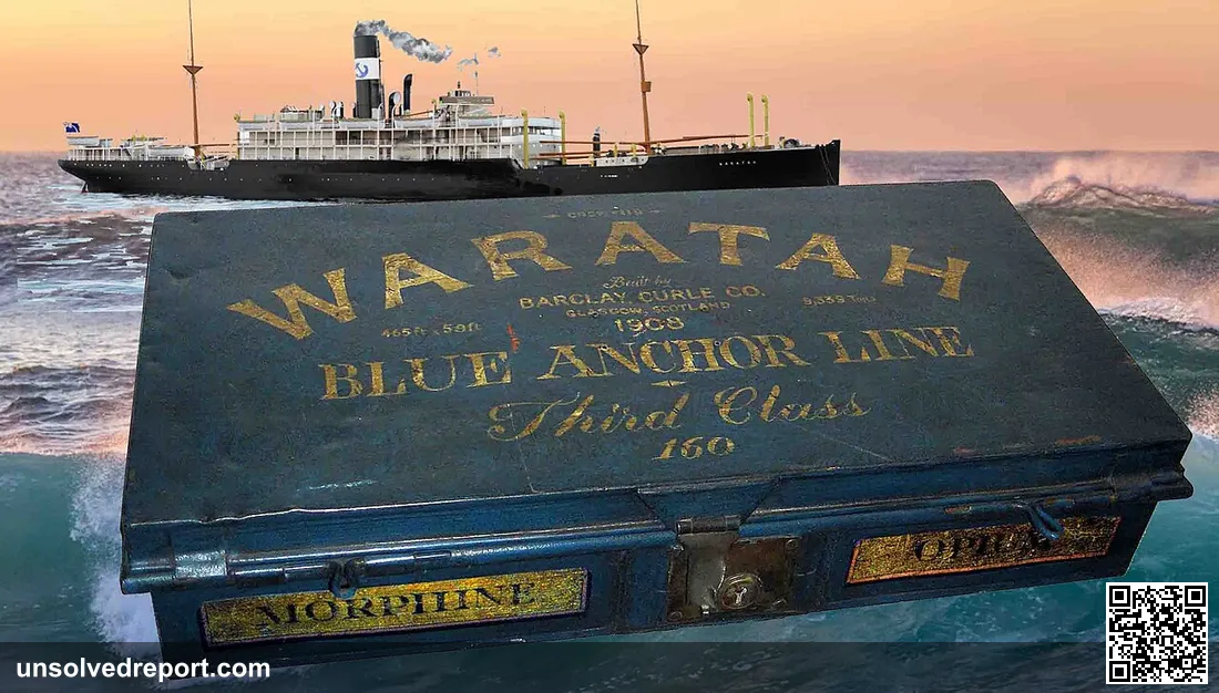 DISCOVERY OF THE ACTUAL SS WARATAH MEDICAL DEPT. CHEST THAT APPEARS TO HAVE WASHED ASHORE AFTER TRAGIC 1909 SINKING