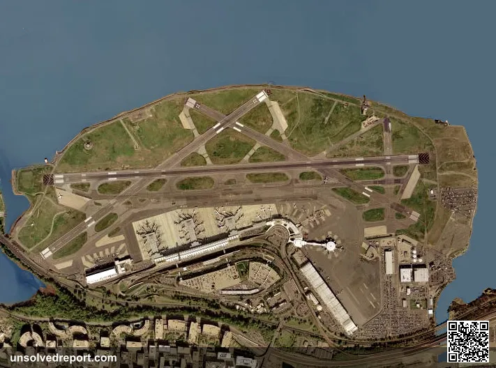 Aerial photo of Ronald Reagan Washington National Airport in Arlington County, Virginia, United States.